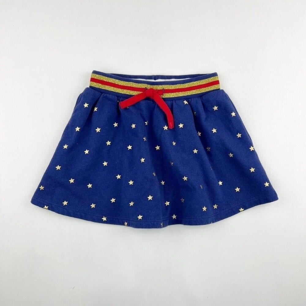 Mini Boden Cozy Fleece Skirt In Navy/Gold Star 4-5Y